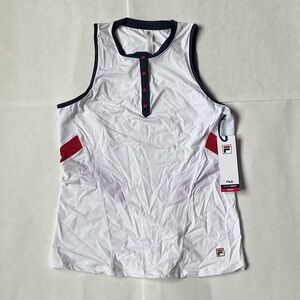 Fila Women’s White and Red Tank Top